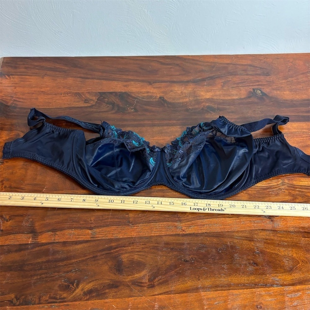 PrimaDonna Underwired Full Cup Bra Womens 38K Blue Teal Lace Detail‎